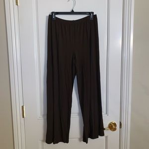 Mia Wear Brown Polyster Wide Leg Pants